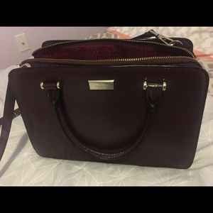Kate Spade Patent leather burgundy handbag